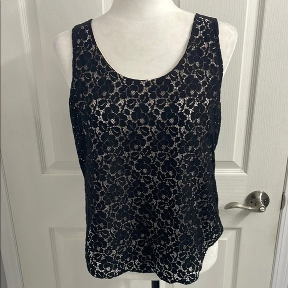 Talula Aritzia Betty Black Lace Tank Top with Pink Lining Size M - Picture 6 of 11